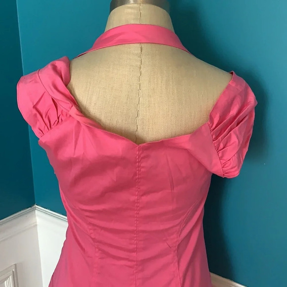 Women’s Bebe pink fitted cap sleeve dress Medium - Picture 3 of 4